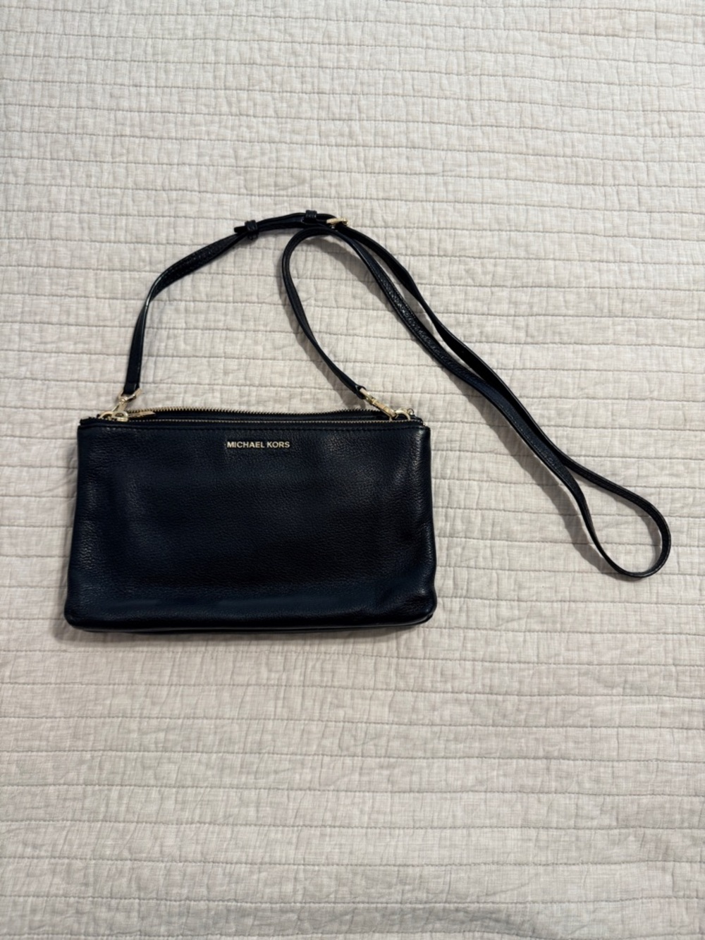 Michael Kors Black Leather Crossbody Bag